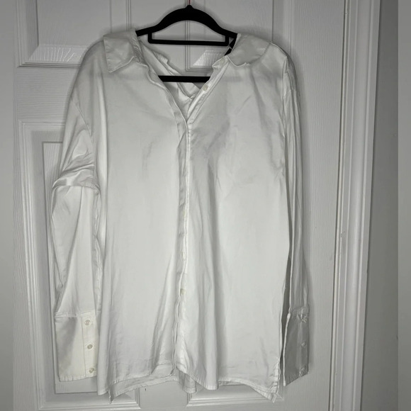 HALOGEN White Button Down Back Neck Tie Detailing Size Small - Picture 1 of 8